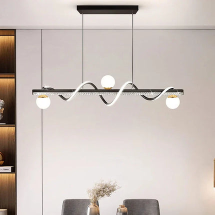 Suspension LED moderne en ferronnerie et acrylique, lumière chaude réglable pour salon et salle à manger
