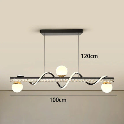 Suspension LED moderne en ferronnerie et acrylique, lumière chaude réglable pour salon et salle à manger