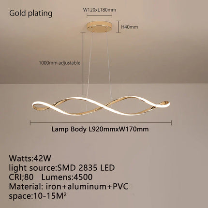 Suspension LED Moderne à Intensité Variable avec Télécommande – Hauteur Réglable 92 cm, Éclairage Îlot et Salle à Manger