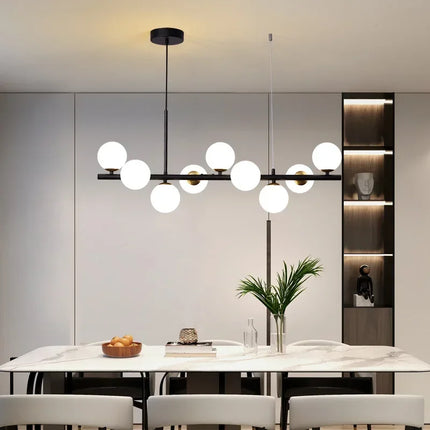 Suspension boule en verre dépoli moderne pour intérieur lumineux
