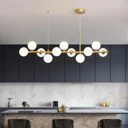 Suspension boule en verre dépoli moderne pour intérieur lumineux