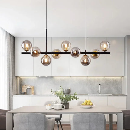 Suspension boule en verre dépoli moderne pour intérieur lumineux