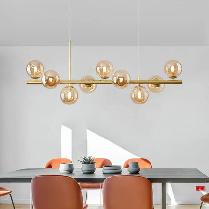 Suspension boule en verre dépoli moderne pour intérieur lumineux