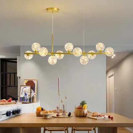 Suspension boule en verre dépoli moderne pour intérieur lumineux