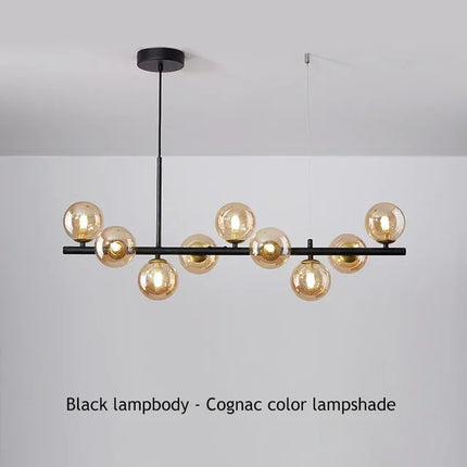Suspension boule en verre dépoli moderne pour intérieur lumineux