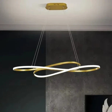 Suspension LED moderne galvanisée or/argent avec télécommande et gradation