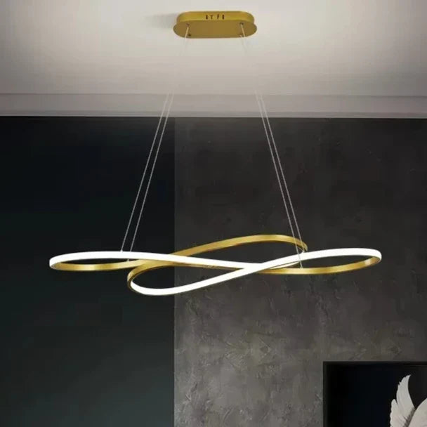 Suspension LED moderne galvanisée or/argent avec télécommande et gradation