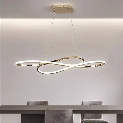 Suspension LED moderne galvanisée or/argent avec télécommande et gradation