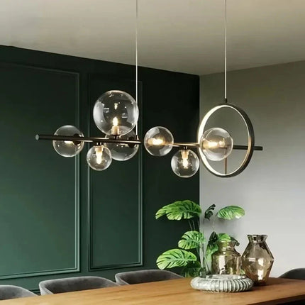 Suspension LED moderne à anneaux en verre, luminaire d’intérieur design