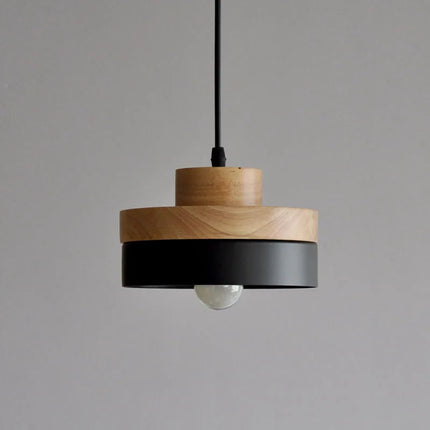 Suspension LED Carrée Bois et Métal au Design Nordique Moderne, Luminaire d'Ambiance