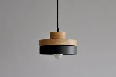 Suspension LED Carrée Bois et Métal au Design Nordique Moderne, Luminaire d'Ambiance