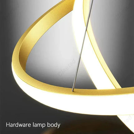 Suspension LED nordique moderne noire et dorée, éclairage cosy pour salon et chambre