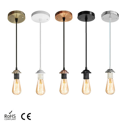 Suspension vintage E27 en métal, douille à vis pour ambiance chaleureuse