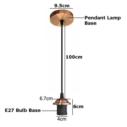 Suspension vintage E27 en métal, douille à vis pour ambiance chaleureuse