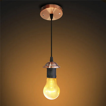 Suspension vintage E27 en métal, douille à vis pour ambiance chaleureuse