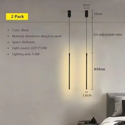 Suspension LED moderne en aluminium pour salon et chambre, lumière chaleureuse