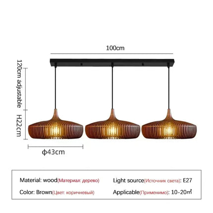 Suspension Clava Dine en bois design vintage pour intérieur cosy