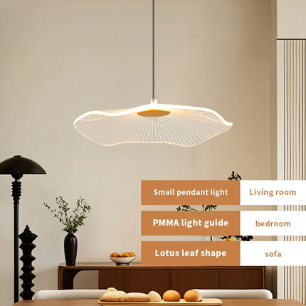 Suspension moderne en acrylique feuille de Lotus LED pour salon et chambre