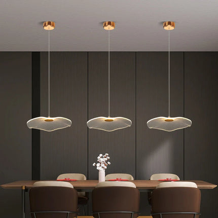 Suspension moderne en acrylique feuille de Lotus LED pour salon et chambre