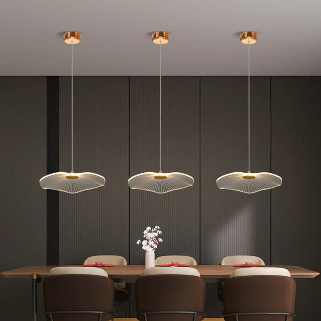 Suspension moderne en acrylique feuille de Lotus LED pour salon et chambre