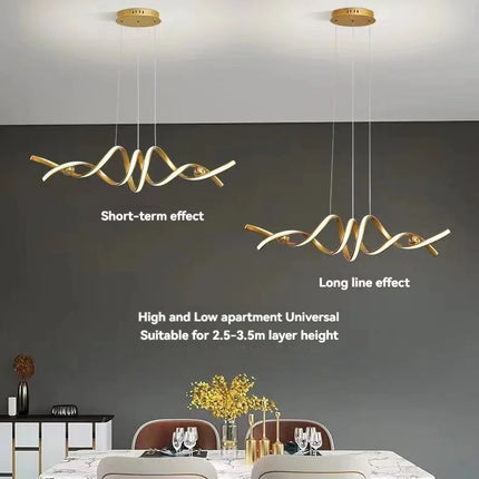 Suspension LED design moderne en aluminium avec lumière chaude dimmable