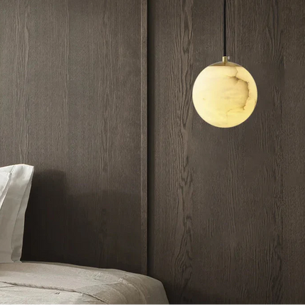 Suspension en cuivre massif et marbre espagnol, design luxe moderne