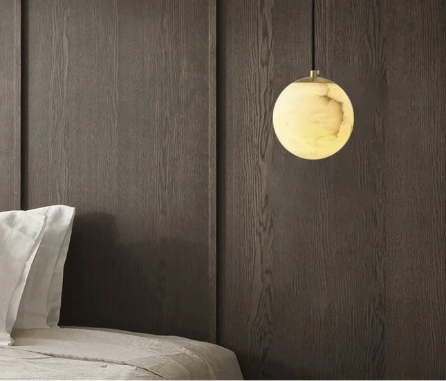 Suspension en cuivre massif et marbre espagnol, design luxe moderne