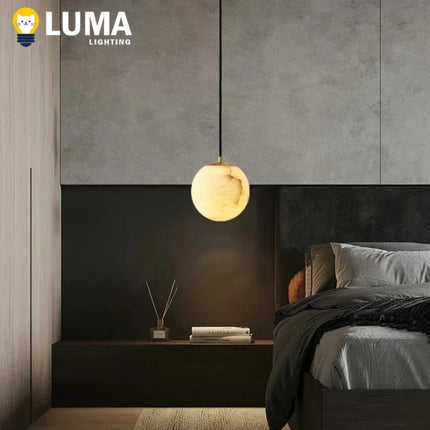 Suspension en cuivre massif et marbre espagnol, design luxe moderne