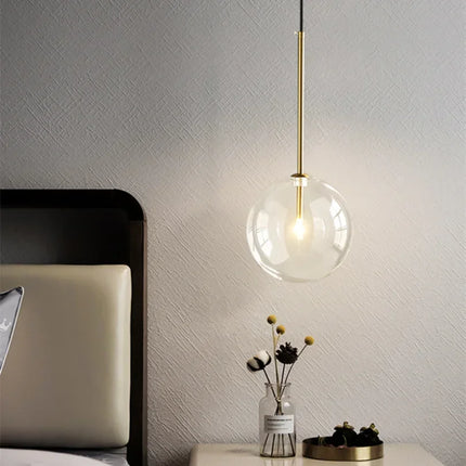 Suspension boule de verre à bulles LED pour ambiance chaleureuse