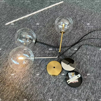 Suspension boule de verre à bulles LED pour ambiance chaleureuse