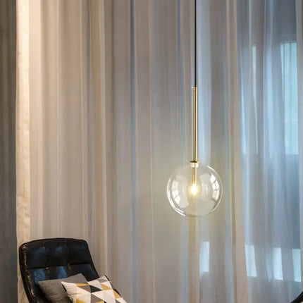 Suspension boule de verre à bulles LED pour ambiance chaleureuse