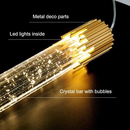 Suspension LED en cristal nordique pour salon et chambre, lumière chaude