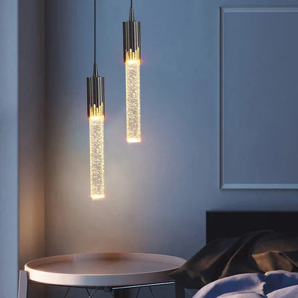 Suspension LED en cristal nordique pour salon et chambre, lumière chaude