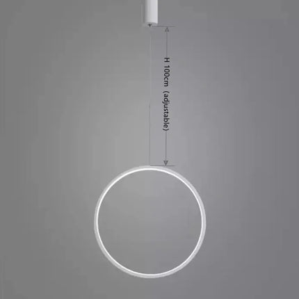 Suspension anneau circulaire nordique en aluminium, lumière LED dimmable