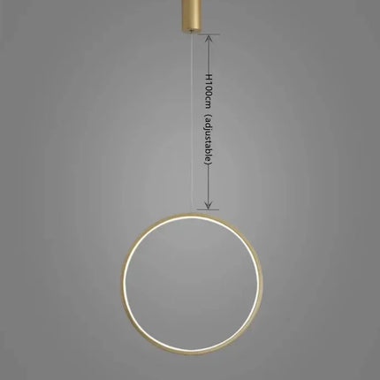 Suspension anneau circulaire nordique en aluminium, lumière LED dimmable