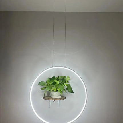 Suspension anneau circulaire nordique en aluminium, lumière LED dimmable