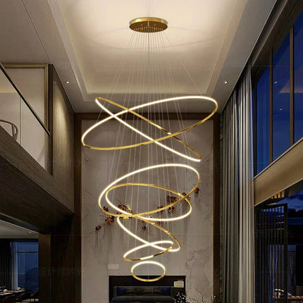 Suspension nordique en alliage et acrylique, lumière chaude modulable pour salon et salle à manger