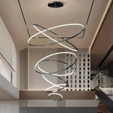 Suspension nordique en alliage et acrylique, lumière chaude modulable pour salon et salle à manger