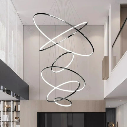 Suspension nordique en alliage et acrylique, lumière chaude modulable pour salon et salle à manger
