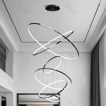Suspension nordique en alliage et acrylique, lumière chaude modulable pour salon et salle à manger