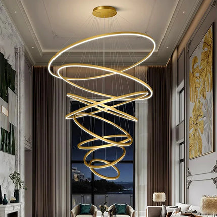 Suspension nordique en ferronnerie et acrylique, lumière chaude modulable pour salon et salle à manger