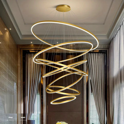 Suspension nordique en ferronnerie et acrylique, lumière chaude modulable pour salon et salle à manger