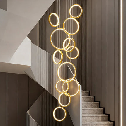 Suspension LED moderne en alliage pour salon et salle à manger, lumière réglable chaleureuse