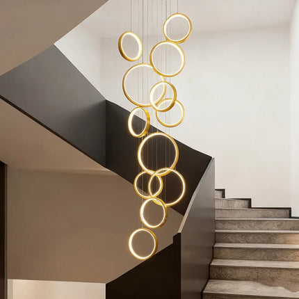 Suspension LED moderne en alliage pour salon et salle à manger, lumière réglable chaleureuse