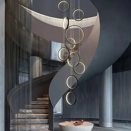Suspension LED moderne en alliage pour salon et salle à manger, lumière réglable chaleureuse