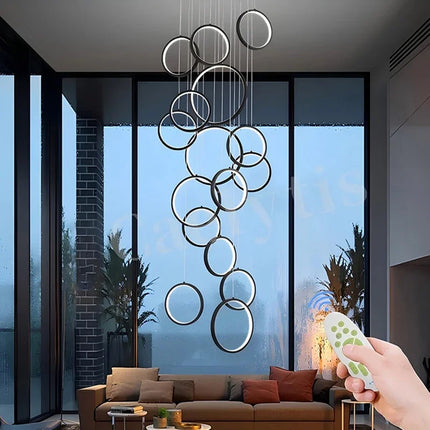 Suspension LED moderne en alliage pour salon et salle à manger, lumière réglable chaleureuse