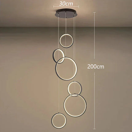 Suspension LED moderne en alliage pour salon et salle à manger, lumière réglable chaleureuse