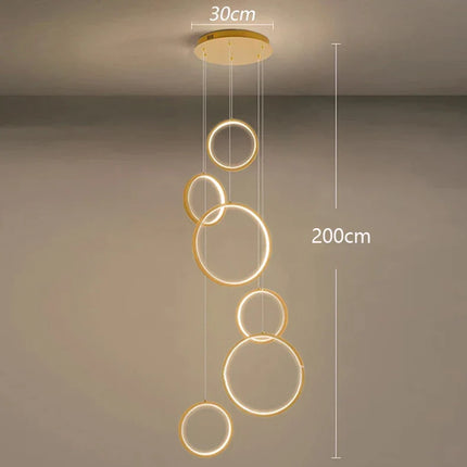 Suspension LED moderne en alliage pour salon et salle à manger, lumière réglable chaleureuse