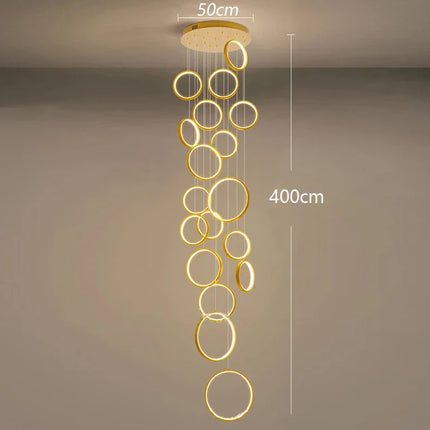 Suspension LED moderne en alliage pour salon et salle à manger, lumière réglable chaleureuse