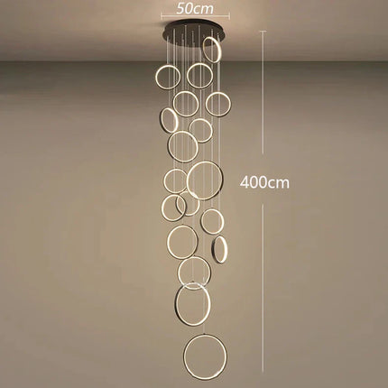 Suspension LED moderne en alliage pour salon et salle à manger, lumière réglable chaleureuse